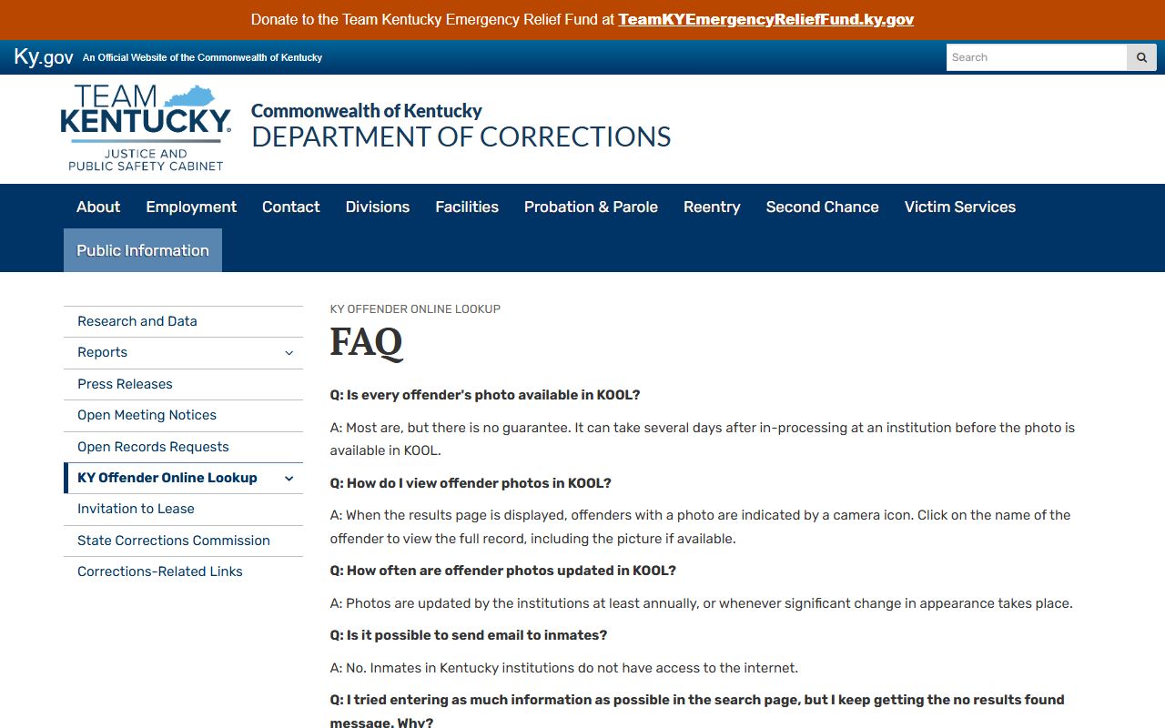 Morgan County inmate population KOOL FAQ search and photo rules