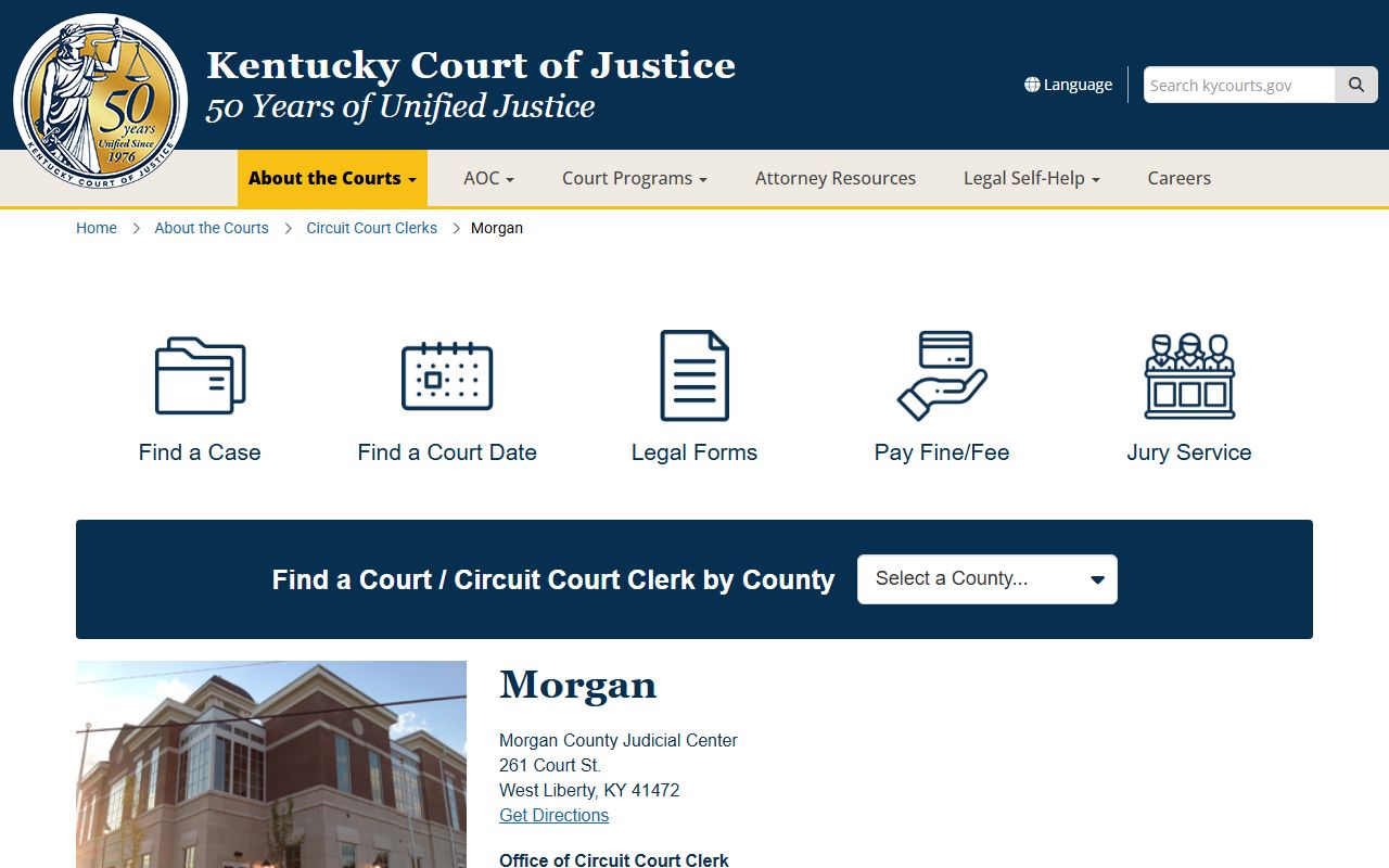 Morgan County court records after jail arrest court information page