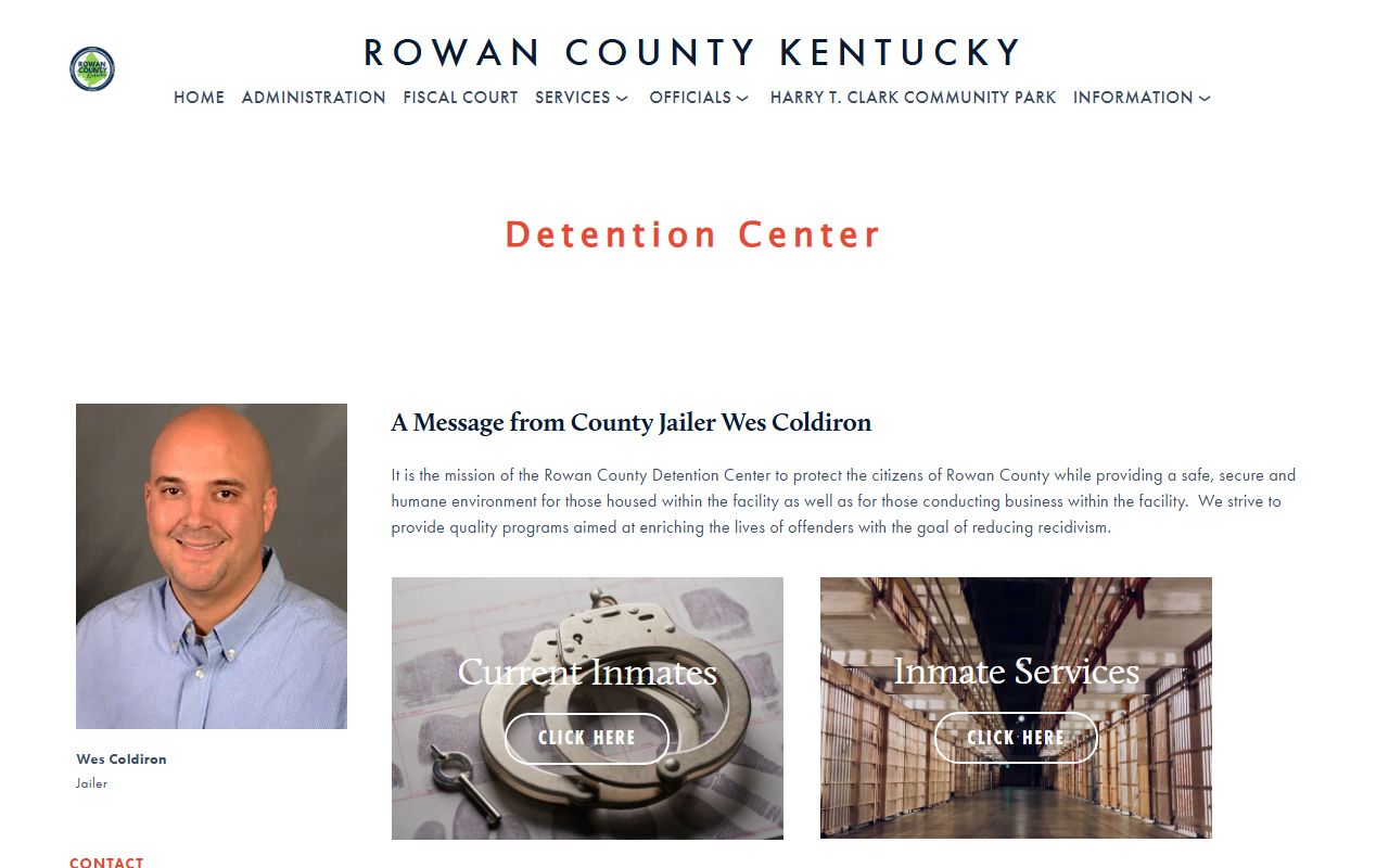 Morgan County inmate population Rowan County Detention Center roster and contact page